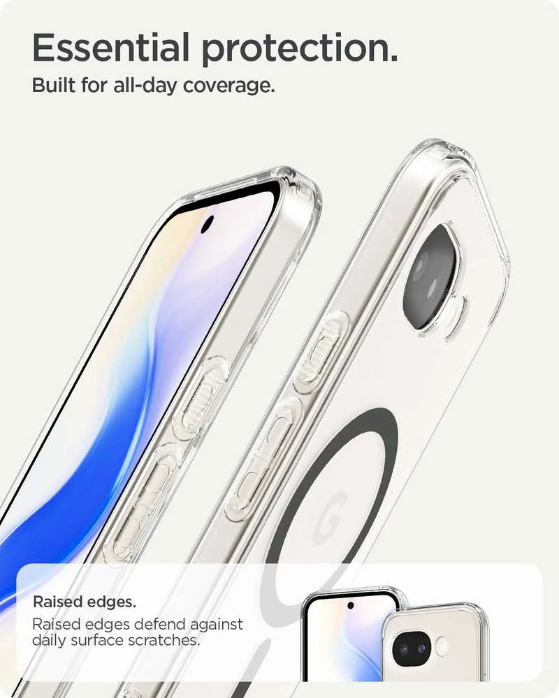 Dėklas Spigen „Ultra Hybrid MagSafe“, skaidraus grafito – „Google Pixel 10a“