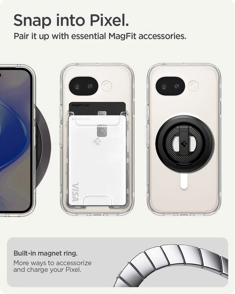 Dėklas Spigen Ultra Hybrid MagSafe, clear baltas - Google Pixel 10a