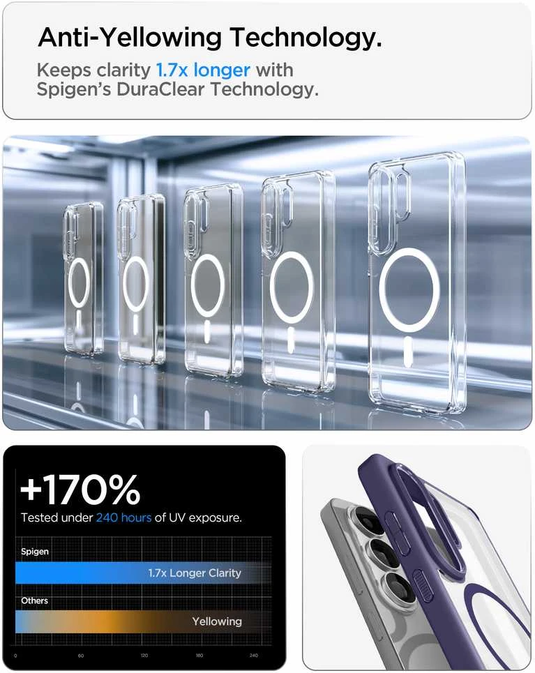 Dėklas Spigen ULTRA HYBRID MAG MagSafe Samsung Galaxy S26 ULTRA DĖKLAI TAMSIAI VIOLETINĖS SPALVOS