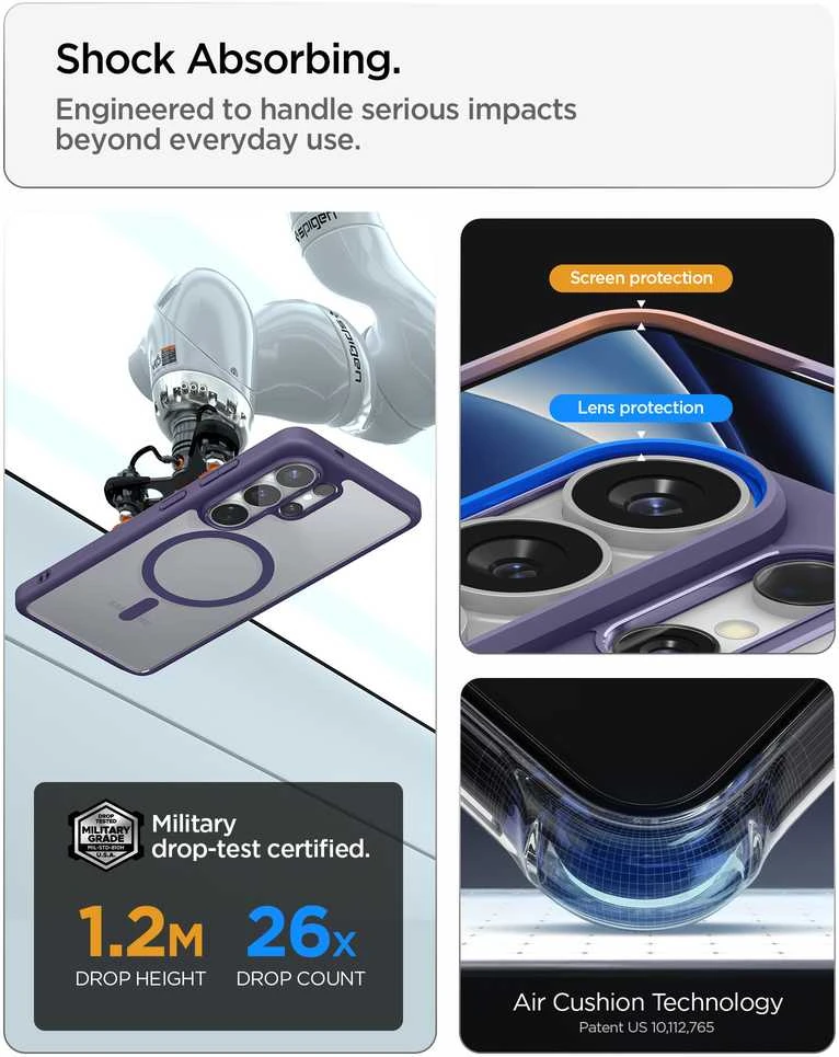 Dėklas Spigen ULTRA HYBRID MAG MagSafe Samsung Galaxy S26 ULTRA DĖKLAI TAMSIAI VIOLETINĖS SPALVOS