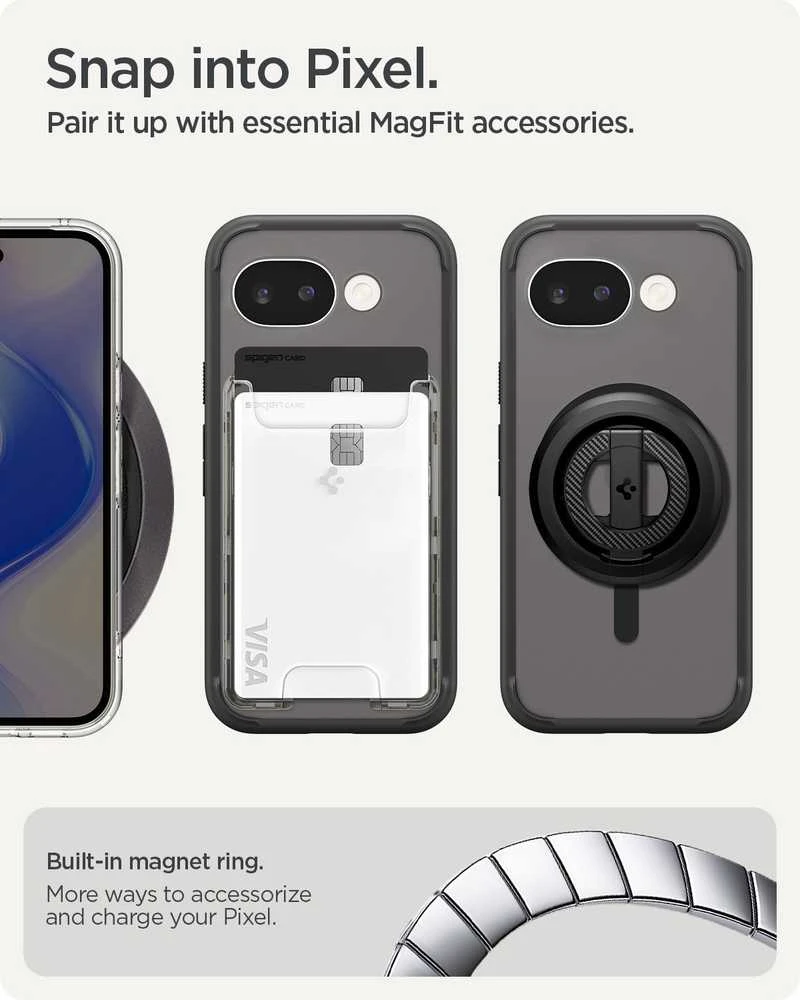 Dėklas Spigen Ultra Hybrid MagSafe, matinės juodos spalvos – Google Pixel 10a