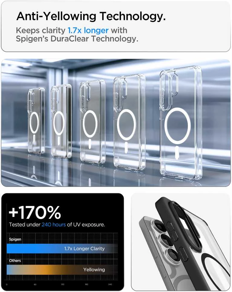 Spigen Ultra Hybrid Mag MagSafe dėklas skirtas Samsung Galaxy S26 Ultra – Clear Juodas