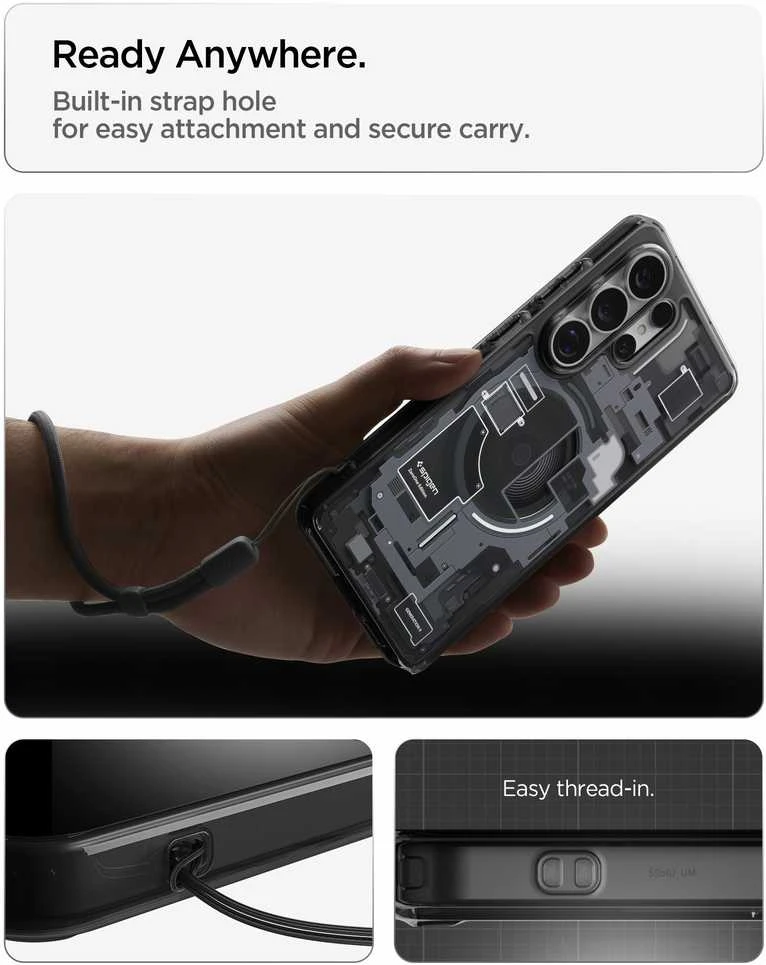 Spigen Ultra Hybrid Mag MagSafe dėklas skirtas Samsung Galaxy S26 Ultra Zero One – Clear Juodas