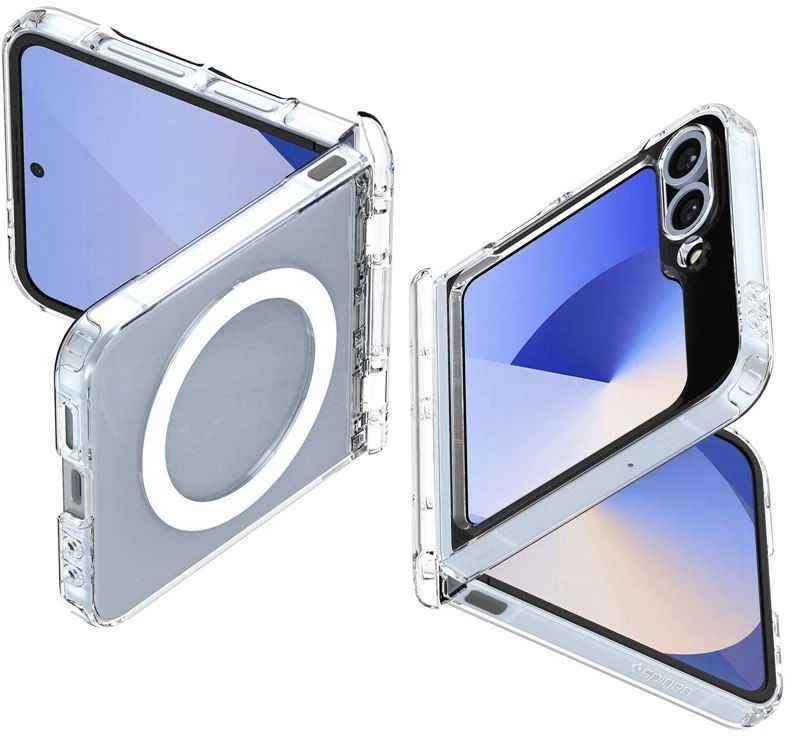 Dėklas Spigen Ultra Hybrid Pro MagSafe, skaidrus baltas - Samsung Galaxy Z Flip7 FE/Flip 6