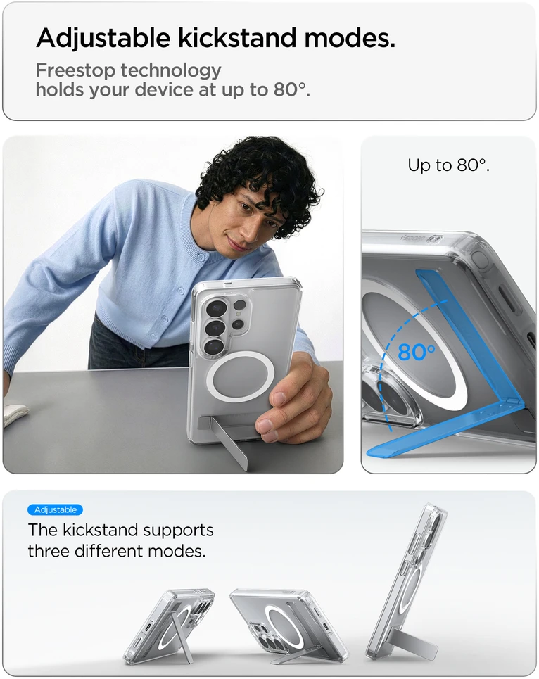Spigen Ultra Hybrid S Mag MagSafe dėklas skirtas Samsung Galaxy S26 Ultra – Clear and Baltas