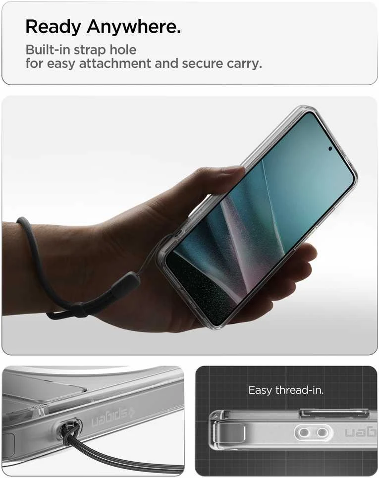 Spigen Ultra Hybrid S Mag MagSafe dėklas skirtas Samsung Galaxy S26 – skaidruus ir baltos spalvos