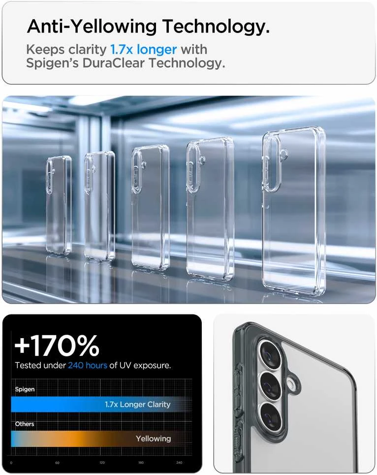 Spigen Ultra Hybrid dėklas skirtas Samsung Galaxy S26 – Semi-skaidrus