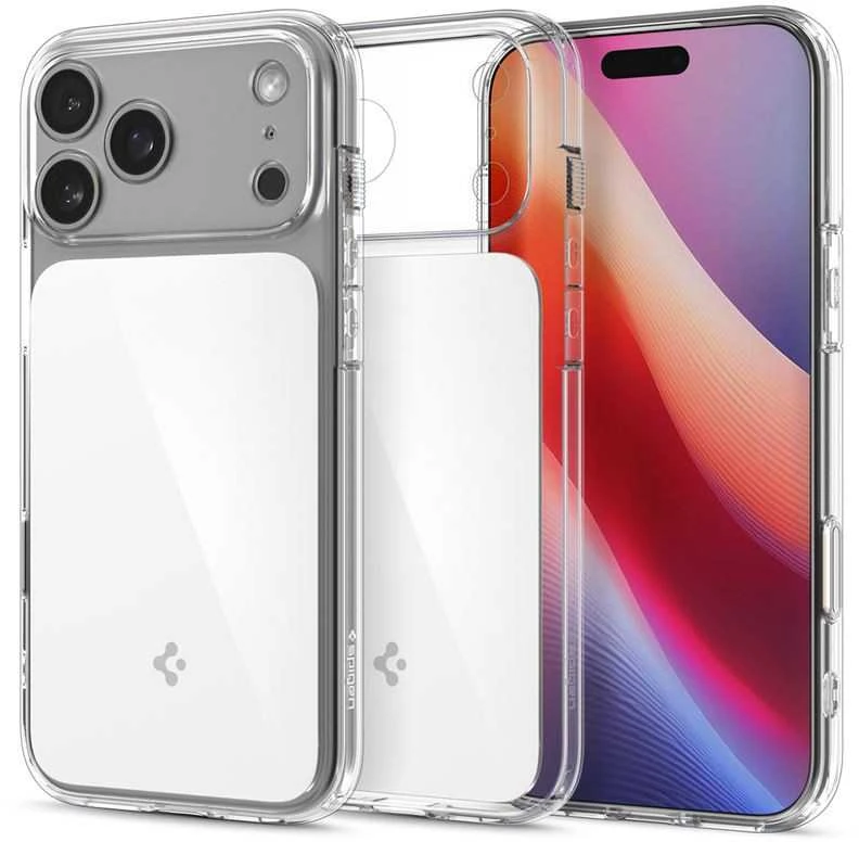 „Spigen Ultra Hybrid T“ „MagSafe“ dėklas, skirtas „iPhone 17 Pro“ – skaidrus ir baltas