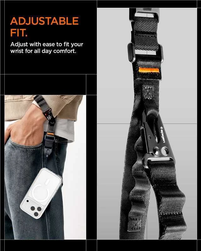 Spigen Universal Wrist Lanyard Strap (Strap 1P) DA30S, juodas