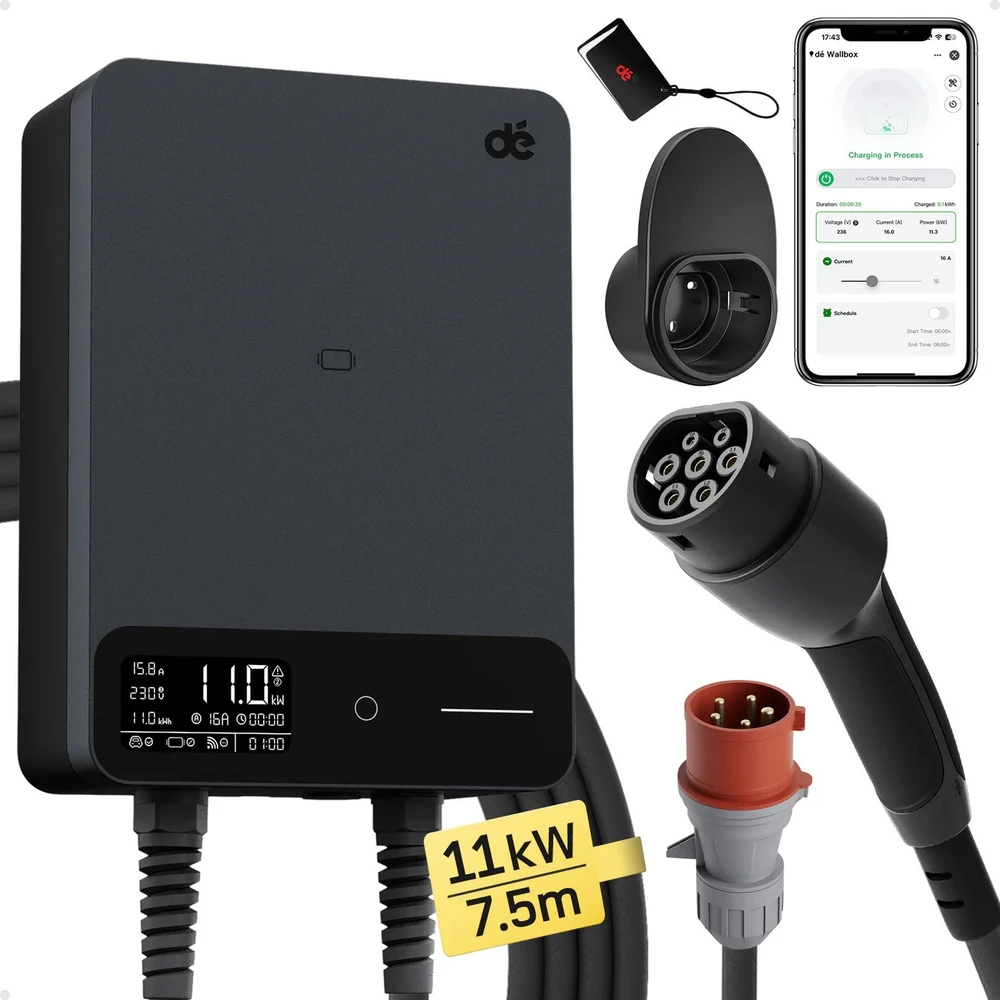 Deaccessories deWB11 Elektromobilių įkrovimo stotelė su programėle, 11 kW