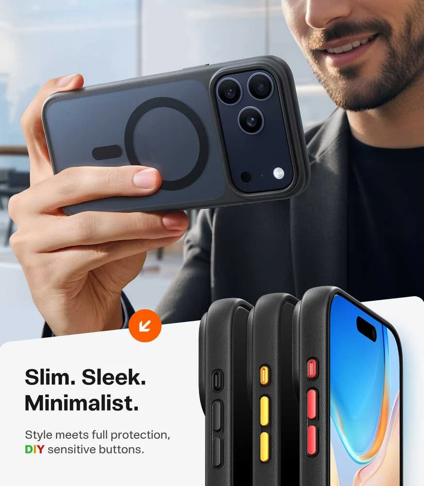 Dėklas Torras Guardian Magnetic, juodas - iPhone 17 Pro Max