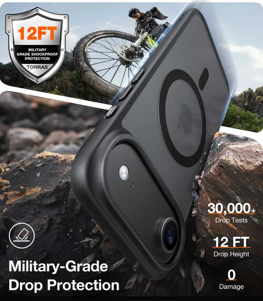 Dėklas Torras Guardian Magnetic, juodas — iPhone 17 Air