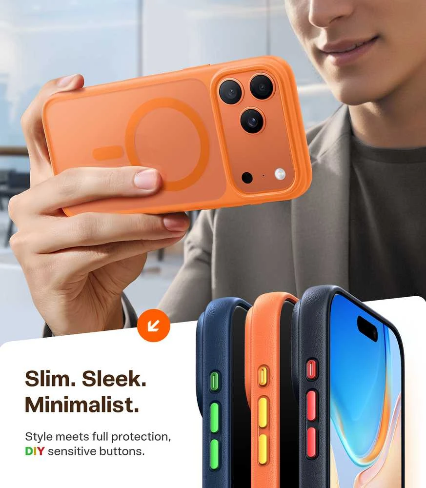 Dėklas Torras Guardian Magnetic, ryški oranžinė – iPhone 17 Pro Max