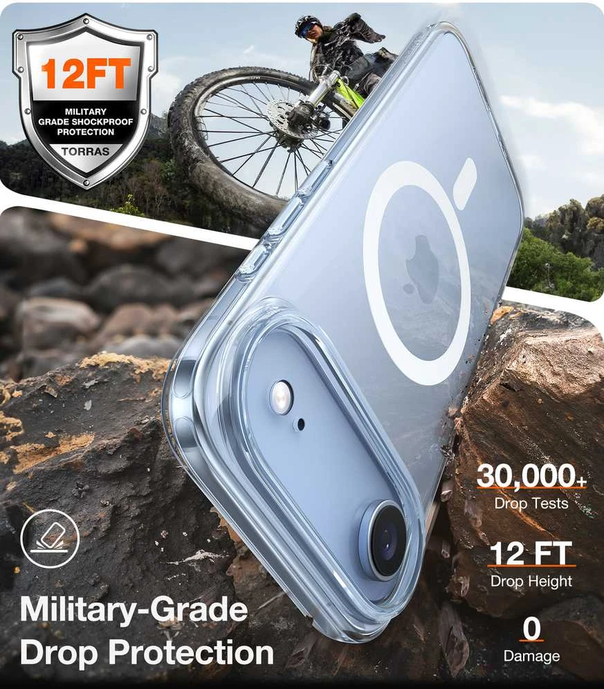 Dėklas Torras Guardian Magnetic, skaidrus – iPhone 17 Air