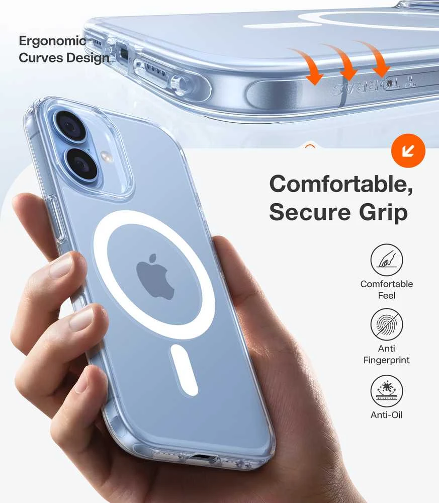 Dėklas Torras Guardian Magnetic, skaidrus – iPhone 17