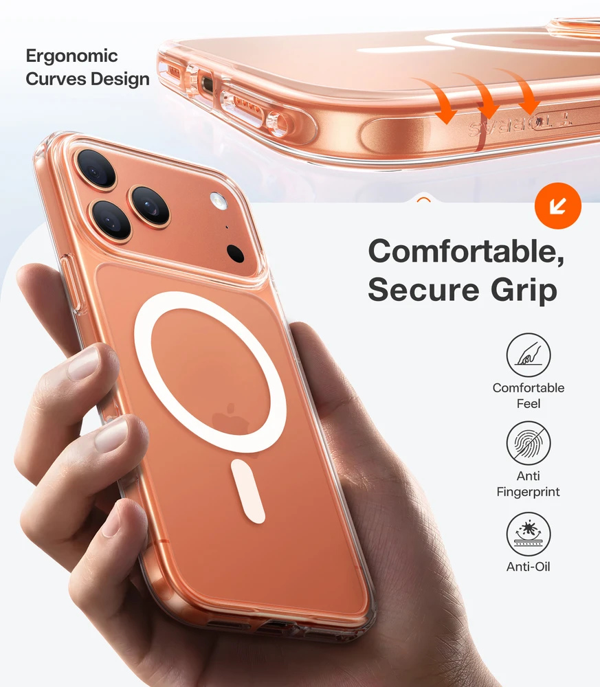 Dėklas Dėklai ir dangteliai Torras „Guardian Magnetic“, skaidrūs – „Apple iPhone 17 Pro“