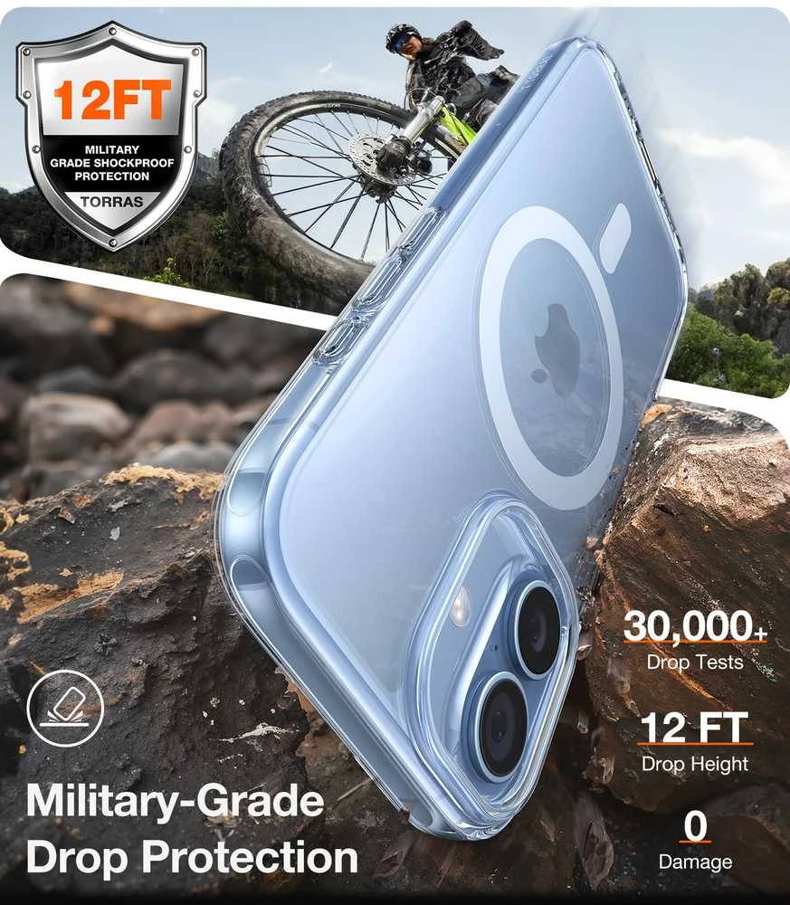 Dėklas Torras Guardian Magnetic, skaidrus – iPhone 17