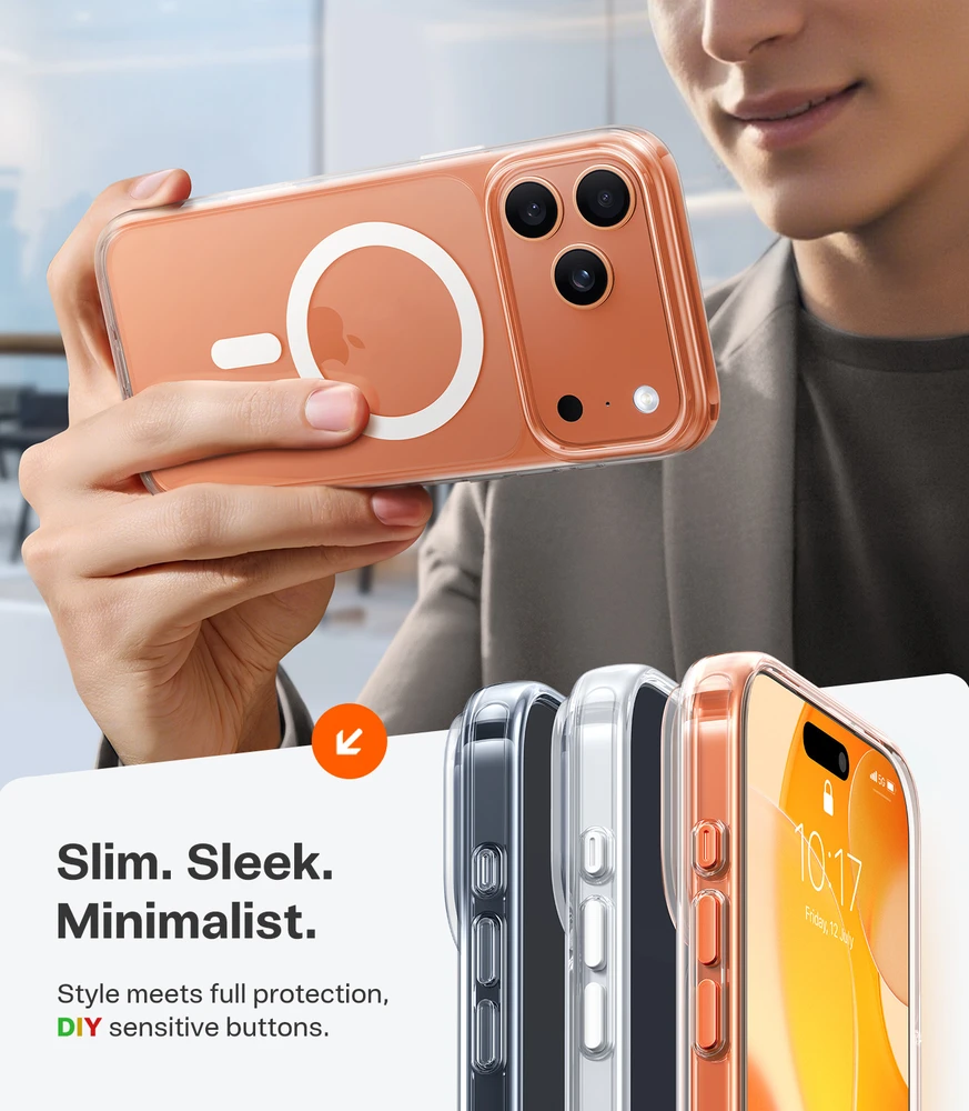 Dėklas Dėklai ir dangteliai Torras „Guardian Magnetic“, skaidrūs – „Apple iPhone 17 Pro“
