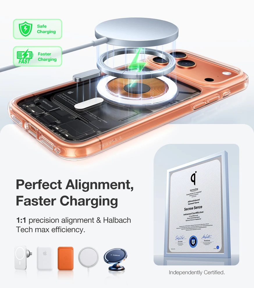 Dėklas Dėklai ir dangteliai Torras „Guardian Magnetic“, skaidrūs – „Apple iPhone 17 Pro“