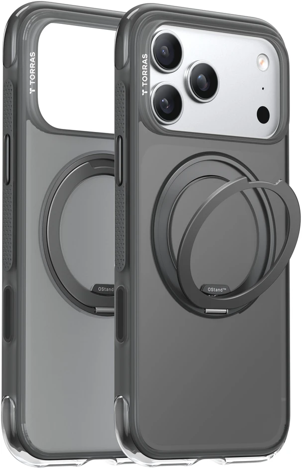 Dėklas Dėklai ir dangteliai Torras Ostand O Air, obsidian juodas – Apple iPhone 17 Pro Max