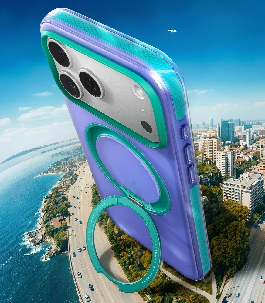 Dėklas Torras Ostand O3 Hue, violet violetinė – Apple iPhone 17 Pro Max