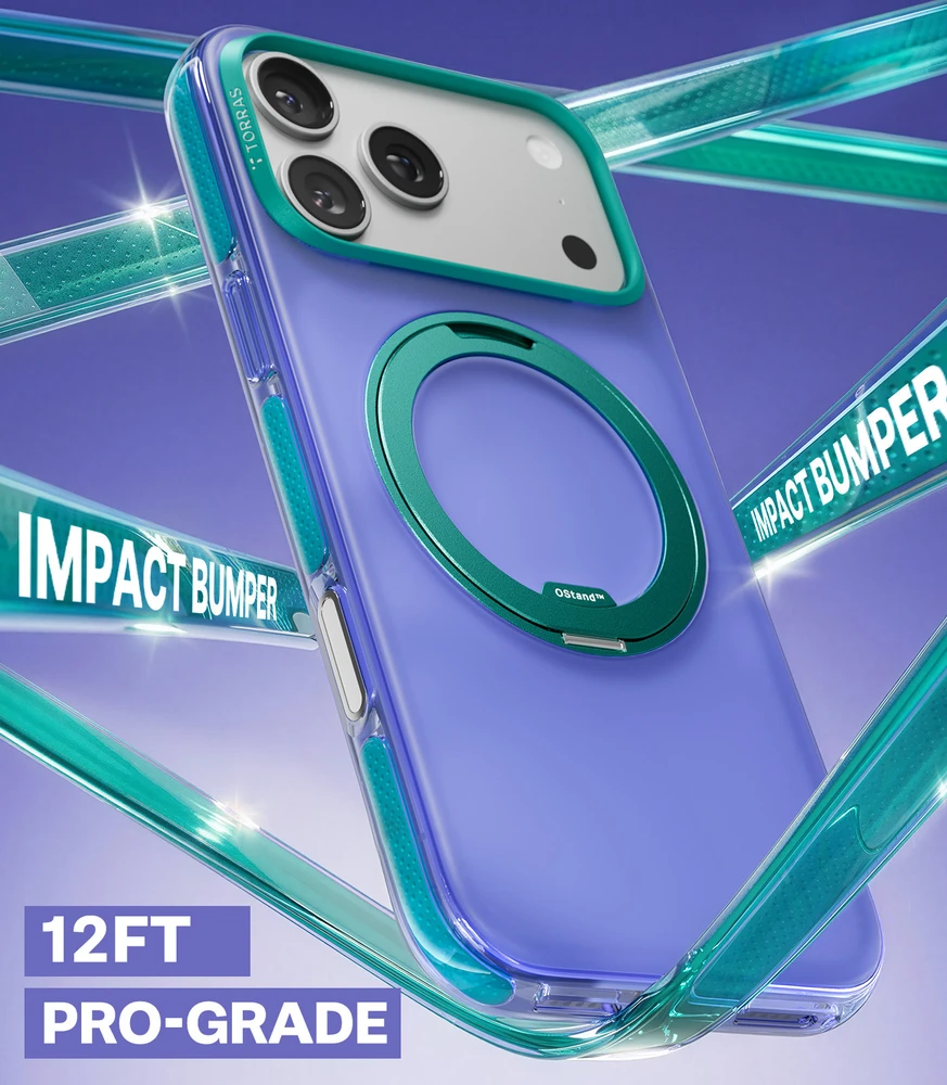 Dėklas Torras Ostand O3 Hue, violet violetinė – Apple iPhone 17 Pro