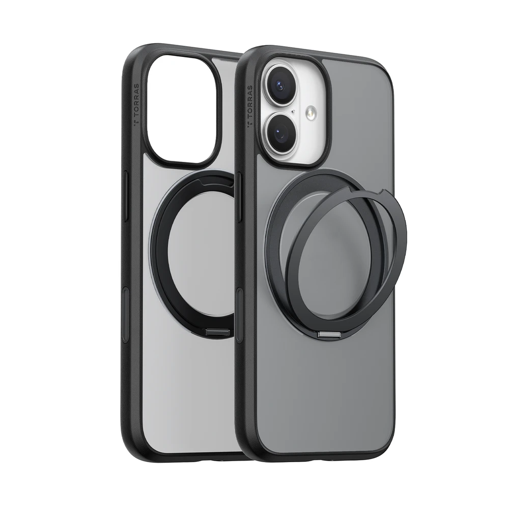 Dėklas Torras Ostand Pro, juodas — iPhone 17