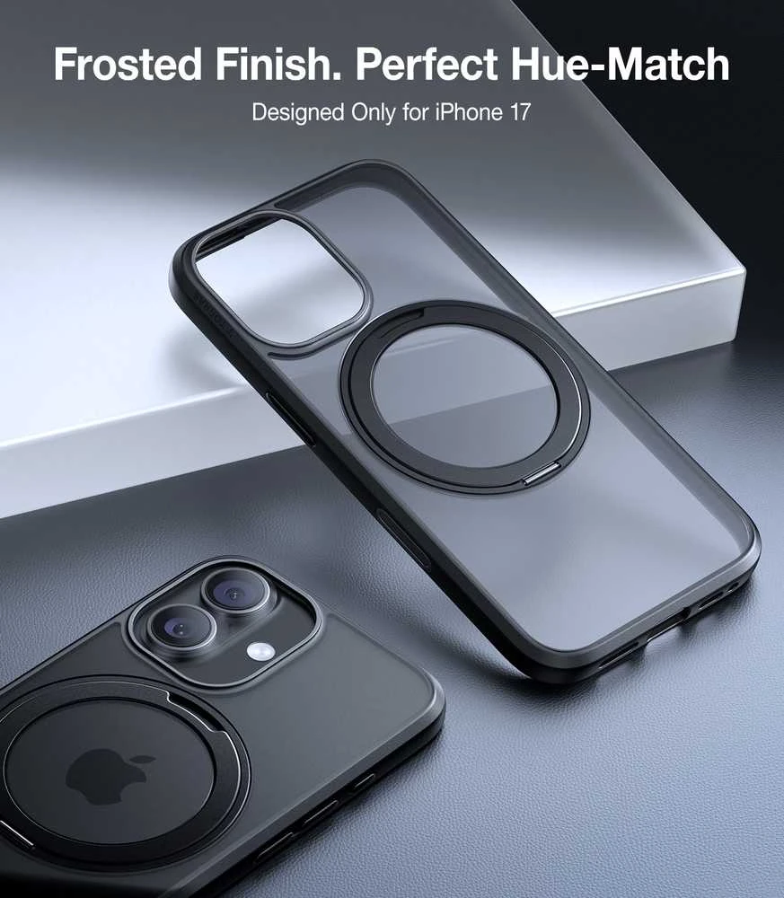 Dėklas Torras Ostand Pro, juodas — iPhone 17