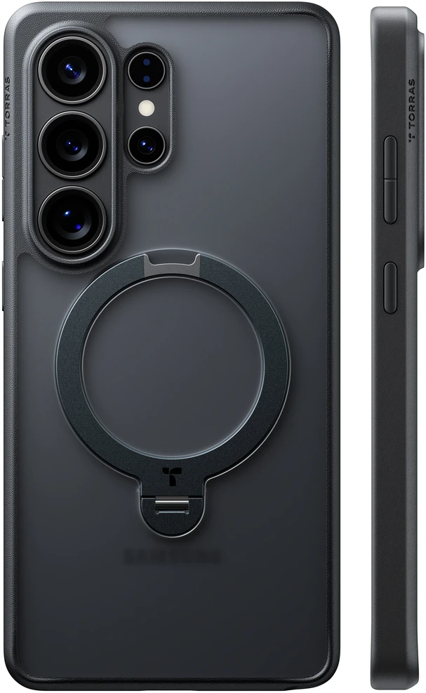 Dėklas Torras Ostand Q3 Spin, obsidian juodas – Samsung Galaxy S26 Ultra