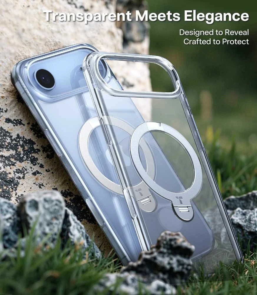 Dėklas Torras Ostand Q3 Spin, skaidri — iPhone 17 Air