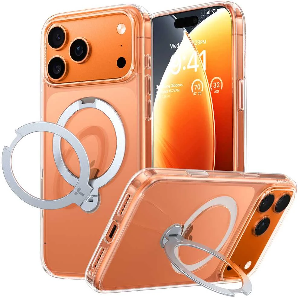 Dėklas Torras Ostand Q3 Spin, skaidrus - iPhone 17 Pro Max