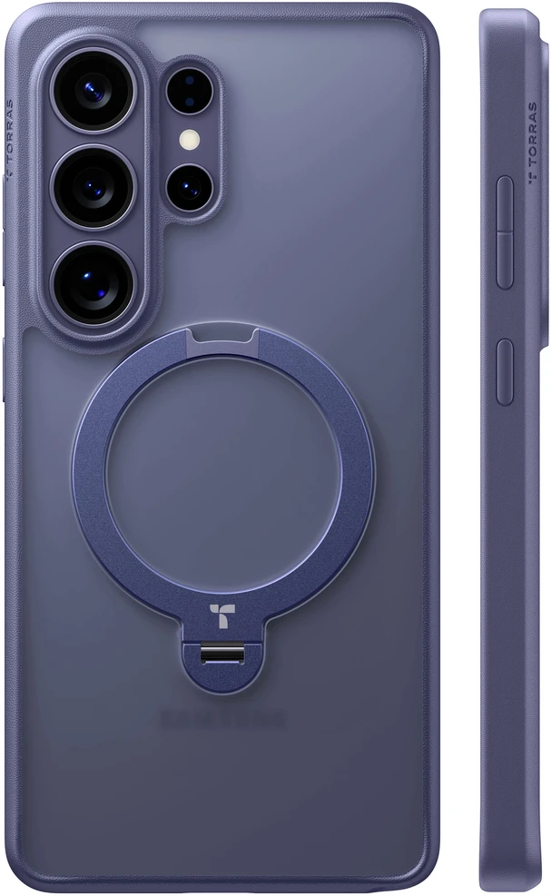 Dėklas „Torras Ostand Q3 Spin“, violetinis bangavimas – „Samsung Galaxy S26 Ultra“