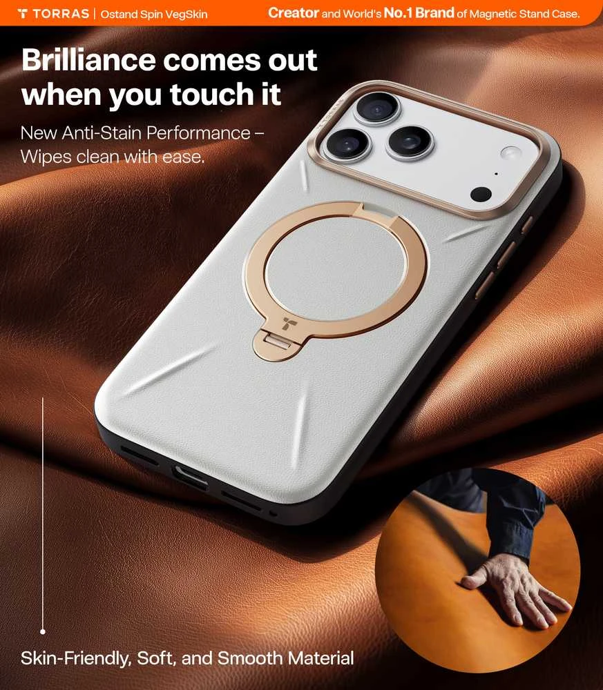 TORRAS QPro odinis dėklas, skirtas iPhone 17 Pro, suderinamas su „MagSafe“ (perlinės pilkos spalvos)
