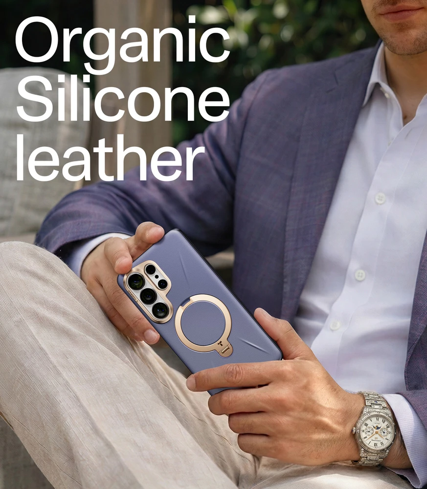 Dėklas Torras Ostand Q3 VegSkin, dark violetinė – Samsung Galaxy S26 Ultra