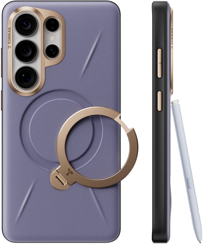 Dėklas Torras Ostand Q3 VegSkin, dark violetinė – Samsung Galaxy S26 Ultra