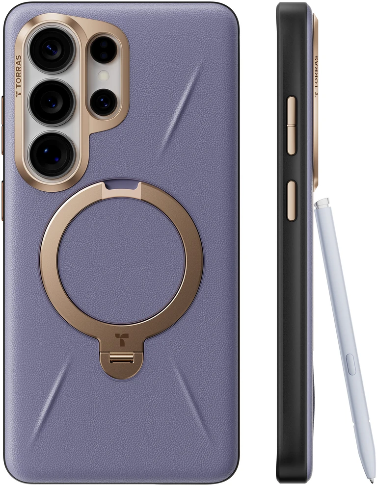 Dėklas Torras Ostand Q3 VegSkin, dark violetinė – Samsung Galaxy S26 Ultra