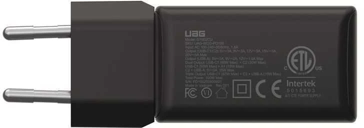 Urban Armor Gear Įkroviklis UAG SRGE 100W 3Port ((2)USB-C, (1)USB-A) Wall Charger WW Juodas