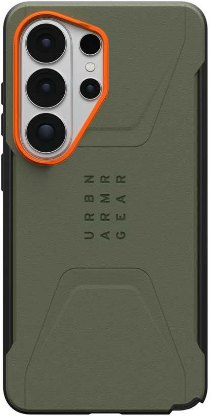 Dėklas Urban Armor Gear UAG Civilian, Olive Drab/Oranžinis - Samsung Galaxy S26 Ultra