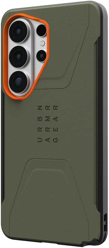 Dėklas Urban Armor Gear UAG Civilian, Olive Drab/Oranžinis - Samsung Galaxy S26 Ultra
