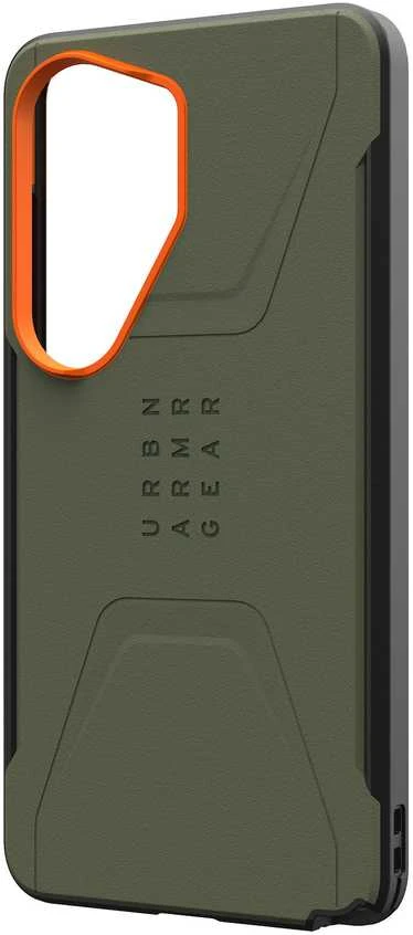 Dėklas Urban Armor Gear UAG Civilian, Olive Drab/Oranžinis - Samsung Galaxy S26 Ultra