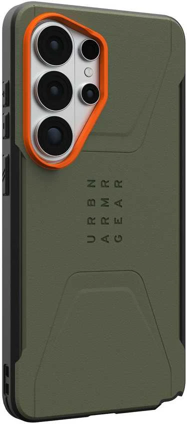 Dėklas Urban Armor Gear UAG Civilian, Olive Drab/Oranžinis - Samsung Galaxy S26 Ultra