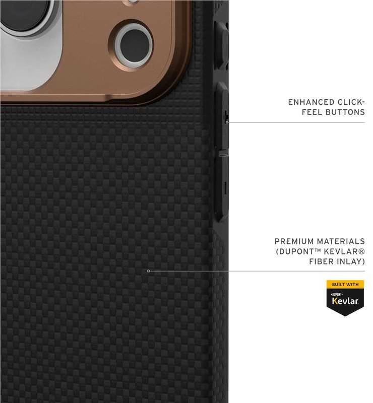 Carruzzo Urban Armor Gear UAG Fibr Armr dėklas, kevlaro grafito/bronzos spalvos - iPhone 17 Pro