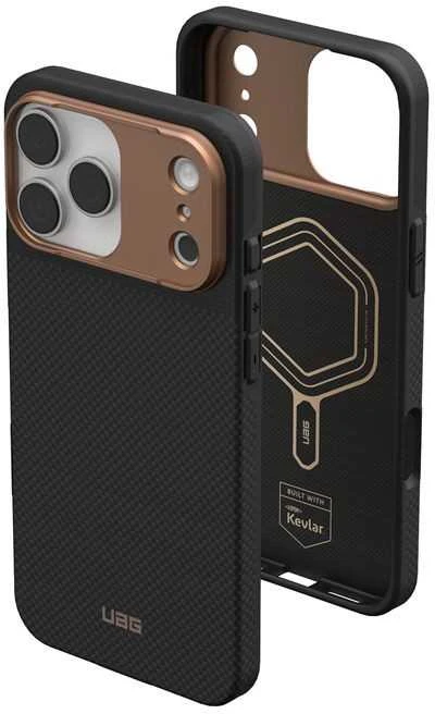Carruzzo Urban Armor Gear UAG Fibr Armr dėklas, kevlaro grafito/bronzos spalvos - iPhone 17 Pro Max