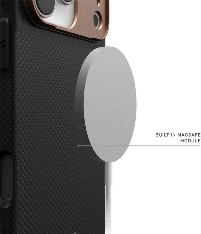 Carruzzo Urban Armor Gear UAG Fibr Armr dėklas, kevlaro grafito/bronzos spalvos - iPhone 17 Pro Max