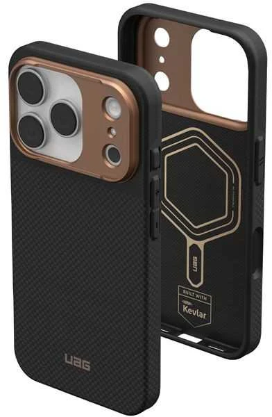 Carruzzo Urban Armor Gear UAG Fibr Armr dėklas, kevlaro grafito/bronzos spalvos - iPhone 17 Pro