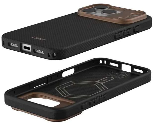 Carruzzo Urban Armor Gear UAG Fibr Armr dėklas, kevlaro grafito/bronzos spalvos - iPhone 17 Pro