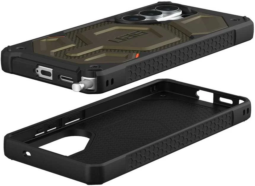 Dėklas Carruzzo Urban Armor Gear UAG Monarch Pro, Kevlar Element Žalias - Samsung Galaxy S26 Ultra