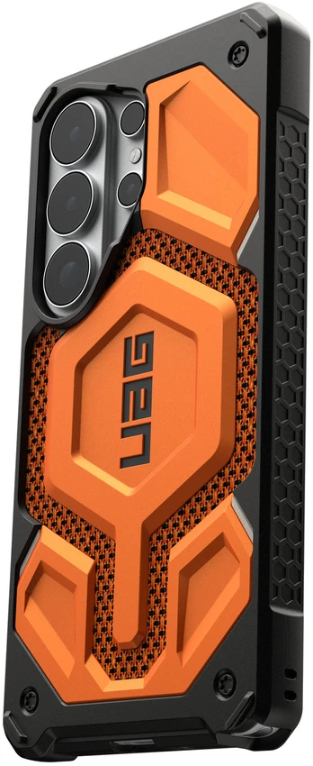 Carruzzo Urban Armor Gear Monarch Pro mobiliojo telefono dėklas 17,5 cm (6.9″) Užsegamas dėklas Juoda, Oranžinė