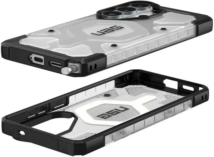Carruzzo Urban Armor Gear UAG Pathfinder skaidrus, ledo spalvos/Sidabrinis dėklas - Samsung Galaxy S26 Ultra