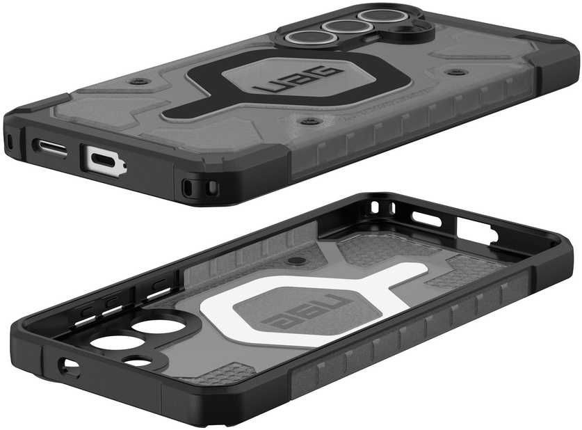 Dėklas Carruzzo Urban Armor Gear UAG Pathfinder skaidrus, pelenų/juodas - Samsung Galaxy S25 FE